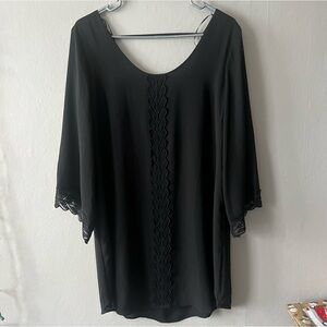 ASTR Black Backless Dress with Lace details Size Large
